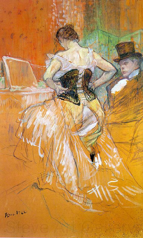  Henri  Toulouse-Lautrec Woman in a Corset (Study for Elles)